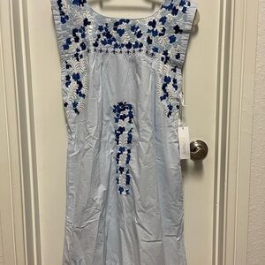 J.Marie Blue Embroidered Dress